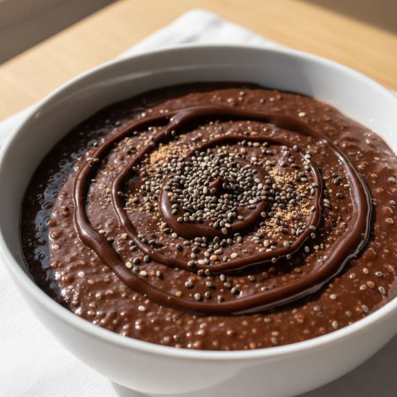 Silky Chocolate Protein Pudding with Chia Seeds