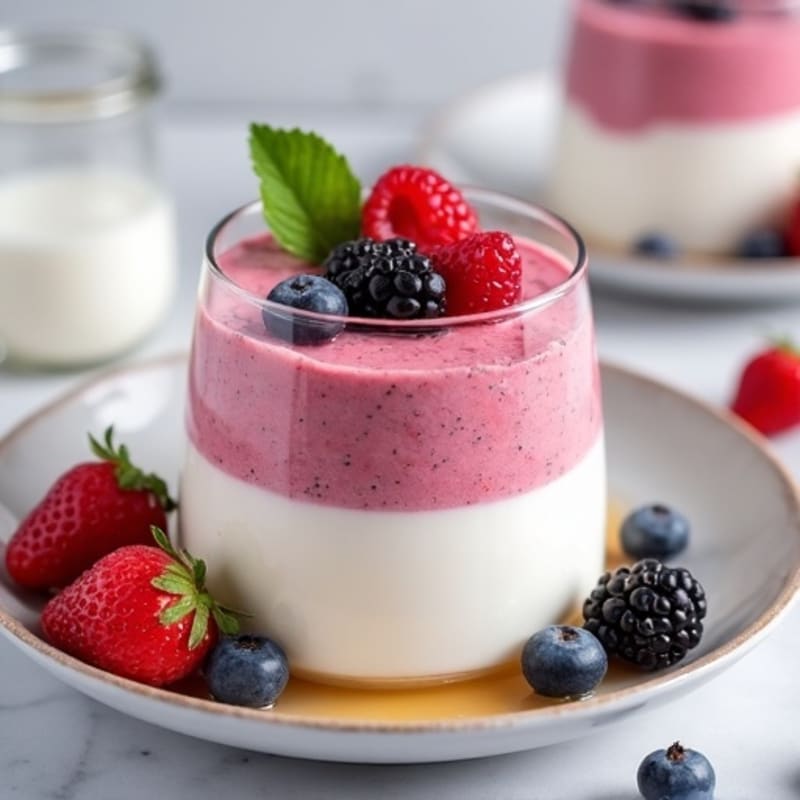 Greek Yogurt Protein Mousse with Mixed Berries