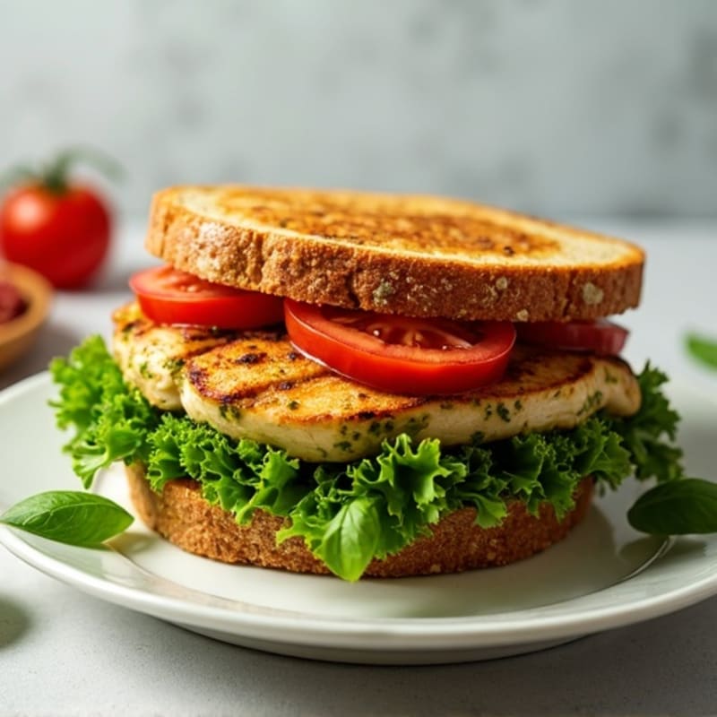 Herb-Pesto Grilled Chicken Sandwich with Fresh Greens