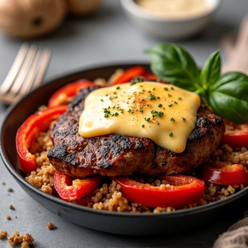 Steak and Crispy Bell Pepper Skillet with Melty Provolone