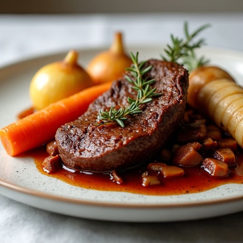 Red Wine Braised Beef with Root Vegetables