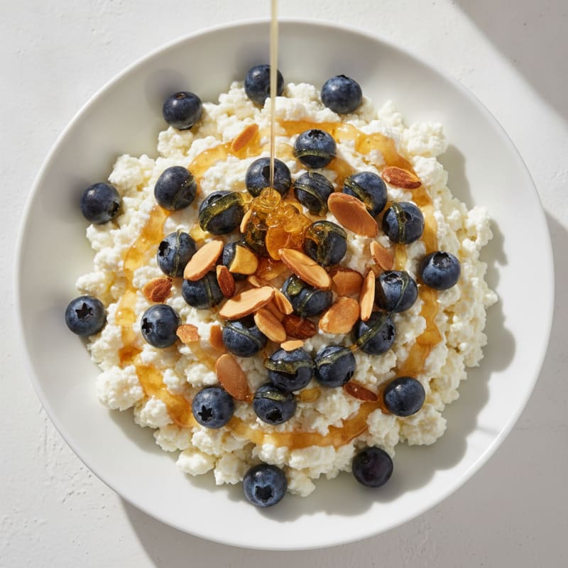 Cottage Cheese Berry Bowl with Almonds