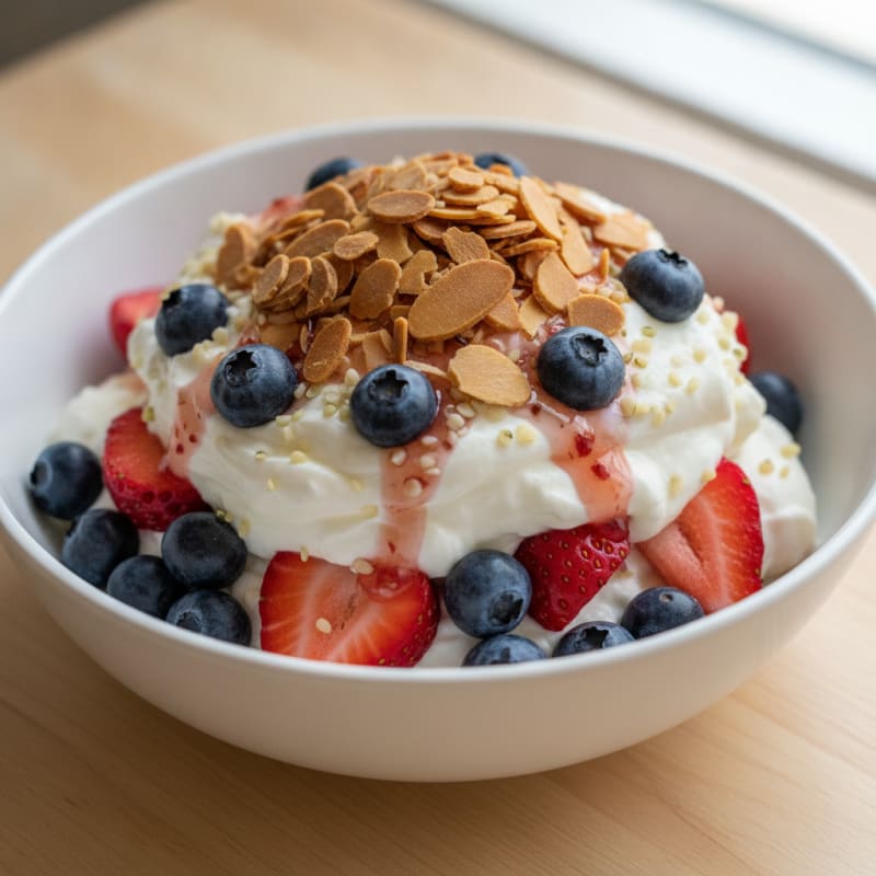 Greek Yogurt Protein Parfait with Mixed Berries