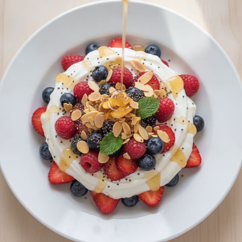 Greek Yogurt Protein Parfait with Mixed Berries