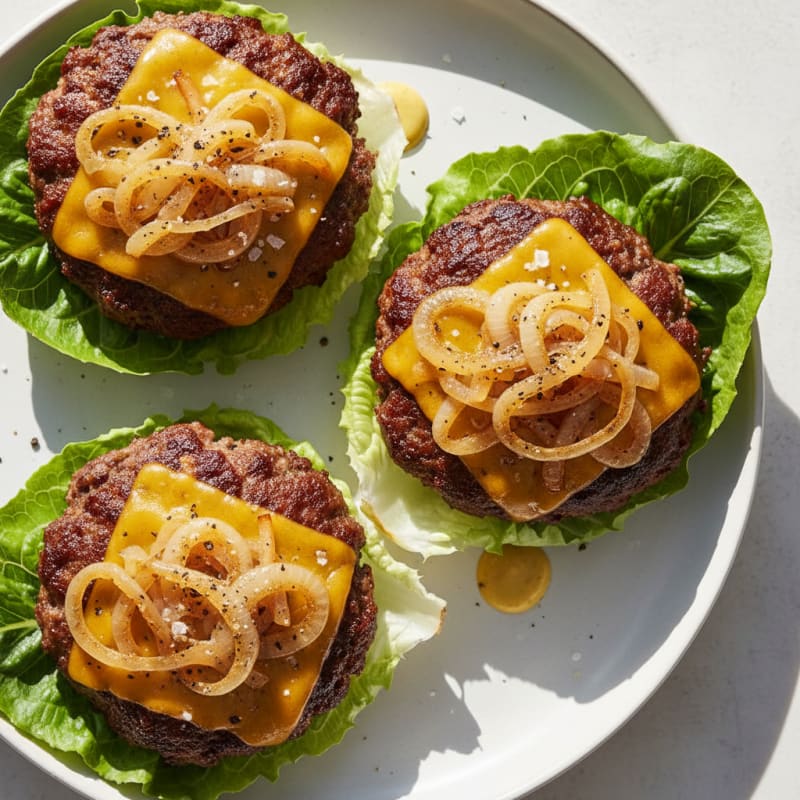 Crispy Caramelized Onion Smash Burgers