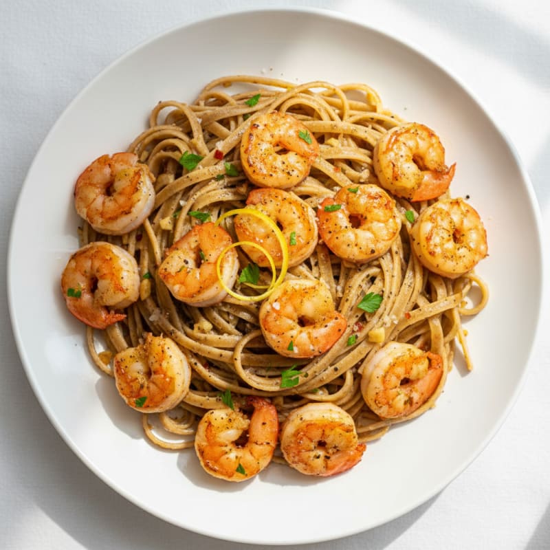 Garlic Butter Shrimp Scampi with Linguine