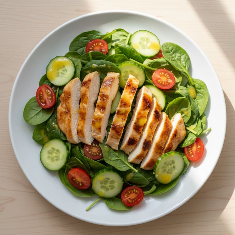 Grilled Chicken and Spinach Salad with Lemon Vinaigrette