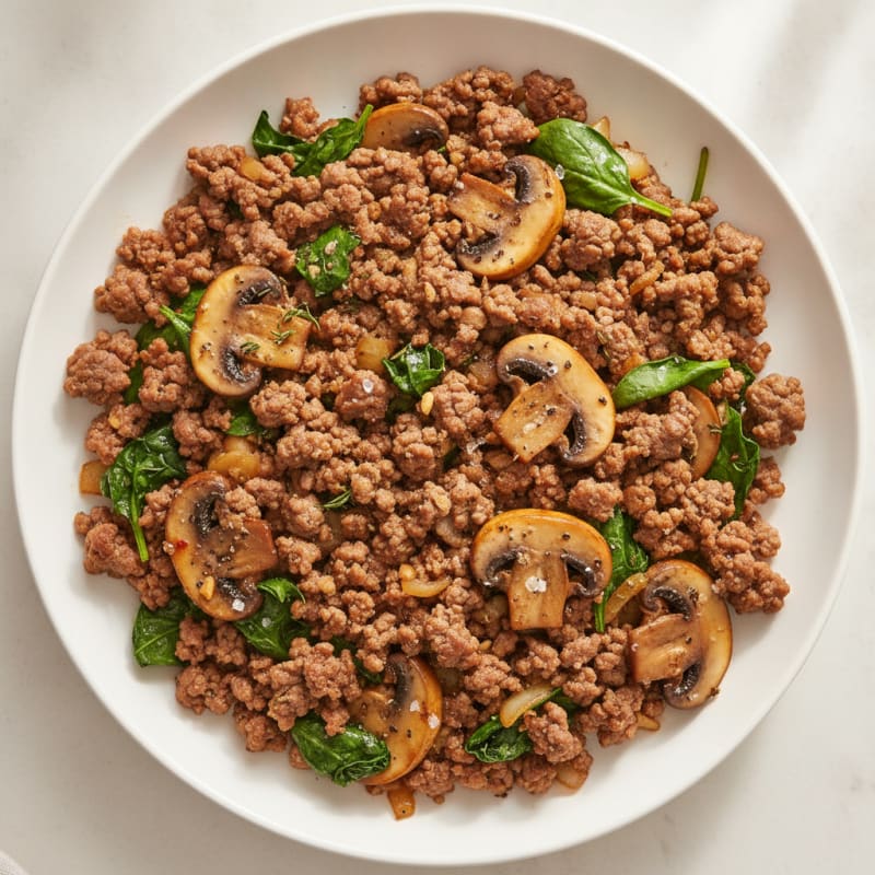 Savory Ground Beef and Mushroom Skillet