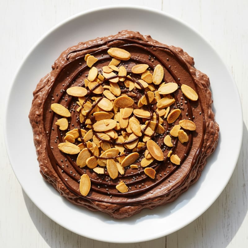 Silky Chocolate Protein Pudding with Toasted Almonds