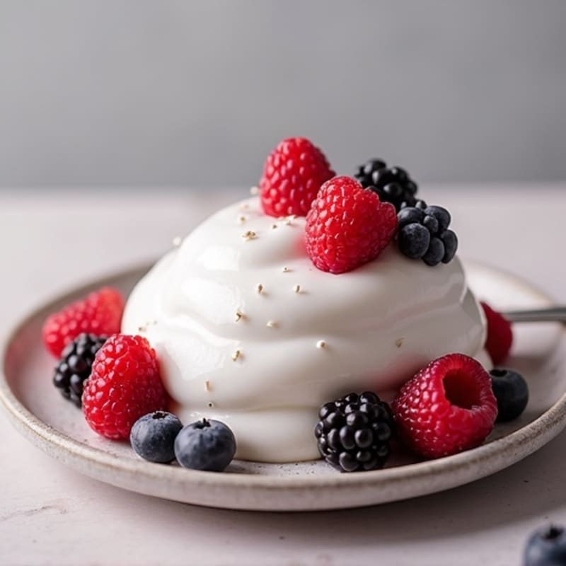 Silky Greek Yogurt Protein Whip with Mixed Berries