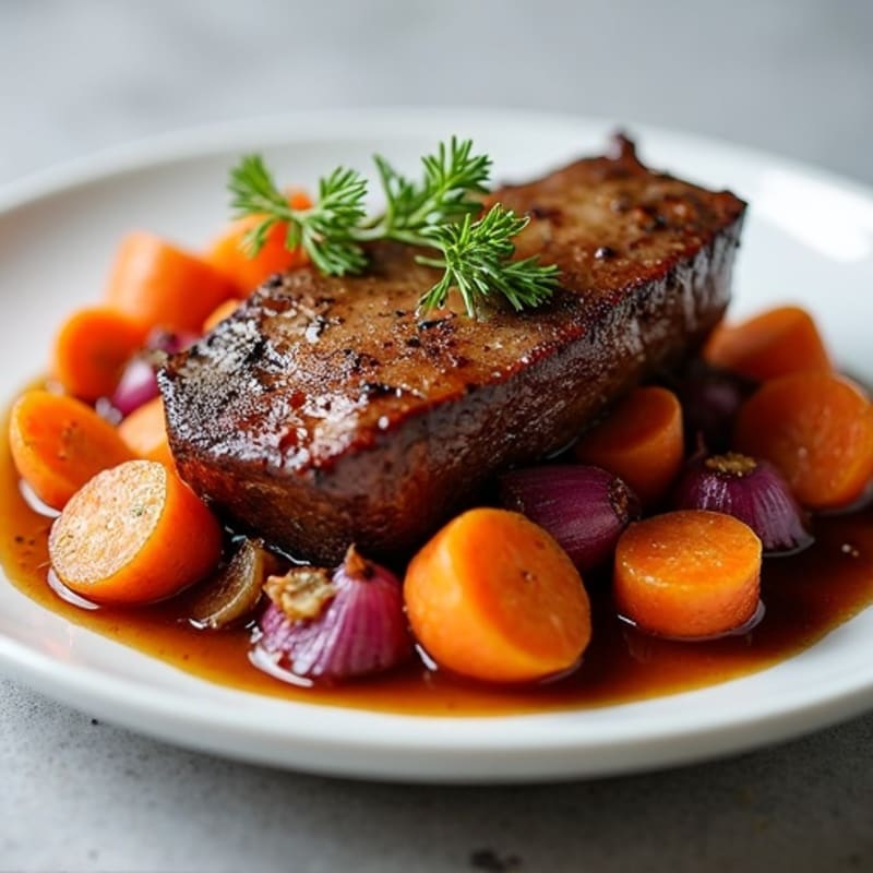 Tender Smoky Brisket with Roasted Root Vegetables
