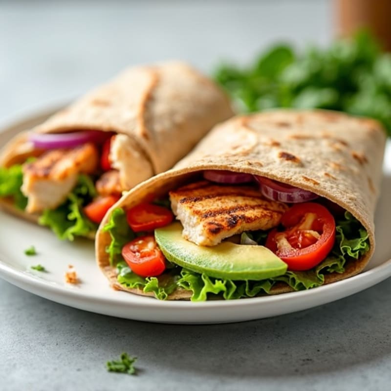 Grilled Chicken and Crunchy Veggie Power Wrap