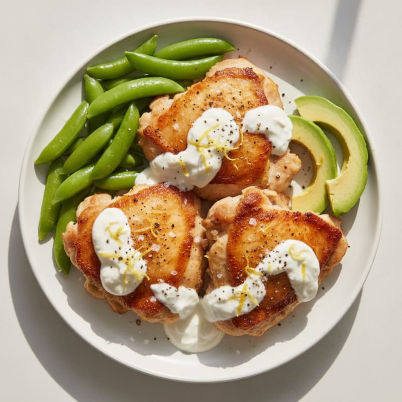 Lemon-Garlic Chicken with Yogurt Sauce