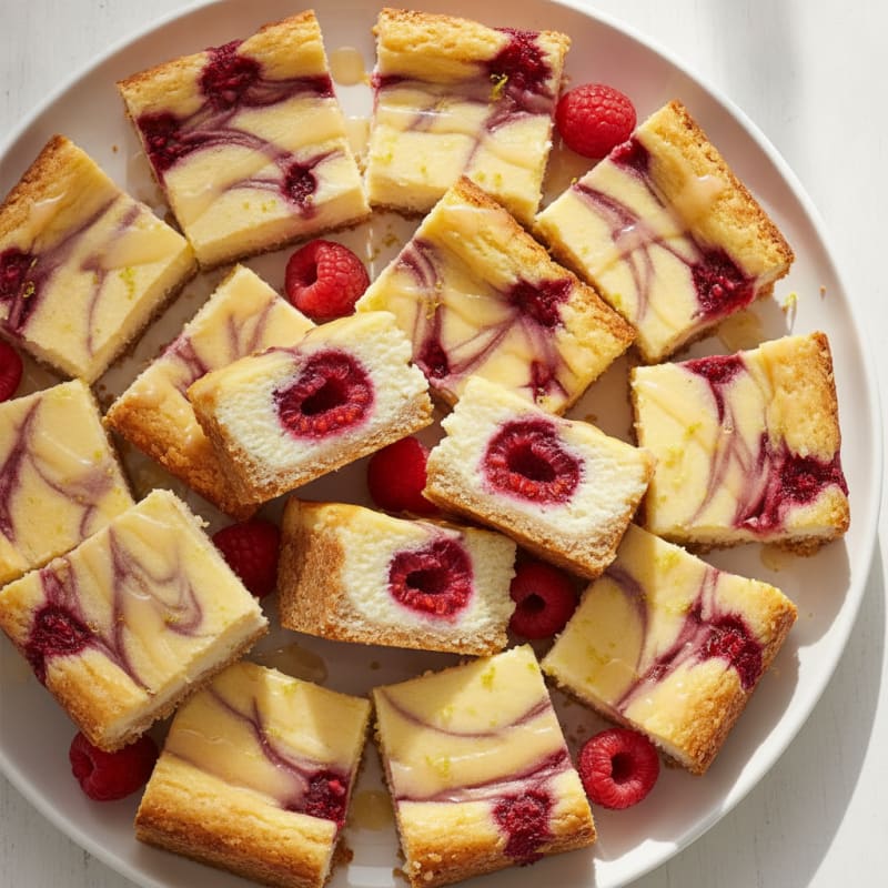 Lemon Raspberry Baked Cheesecake Bites