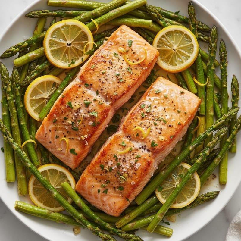 Sheet Pan Lemon Herb Salmon and Asparagus