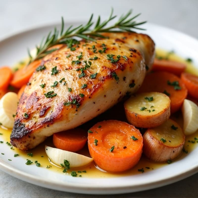 Herb-Roasted Chicken with Crispy Root Vegetables