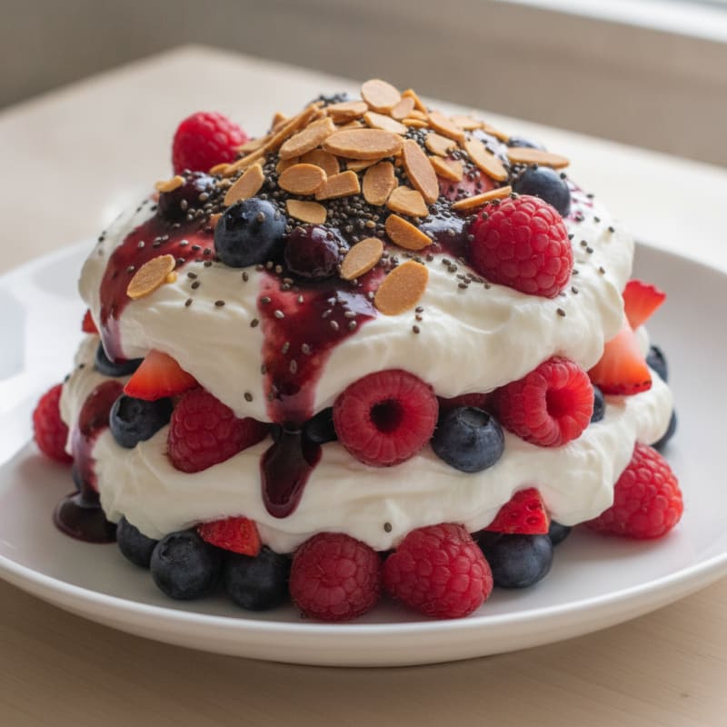 Greek Yogurt Protein Parfait with Mixed Berries