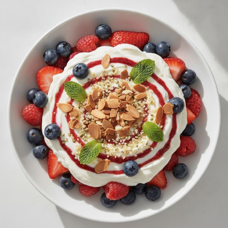 Greek Yogurt Protein Parfait with Mixed Berries