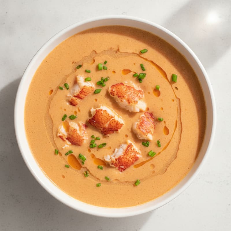 Rich Lobster Bisque with Sherry Swirl