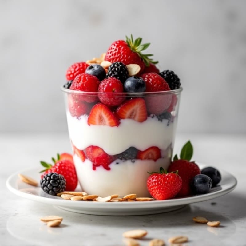 Greek Yogurt Protein Parfait with Mixed Berries