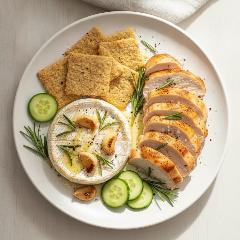 Baked Camembert with Rosemary Crackers
