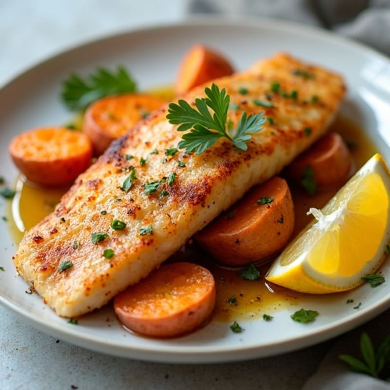 Crispy Baked Tilapia with Roasted Sweet Potatoes