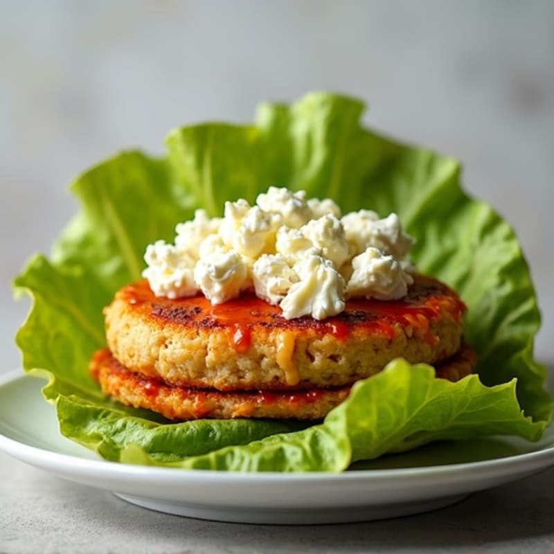 Buffalo Turkey Burgers with Creamy Blue Cheese
