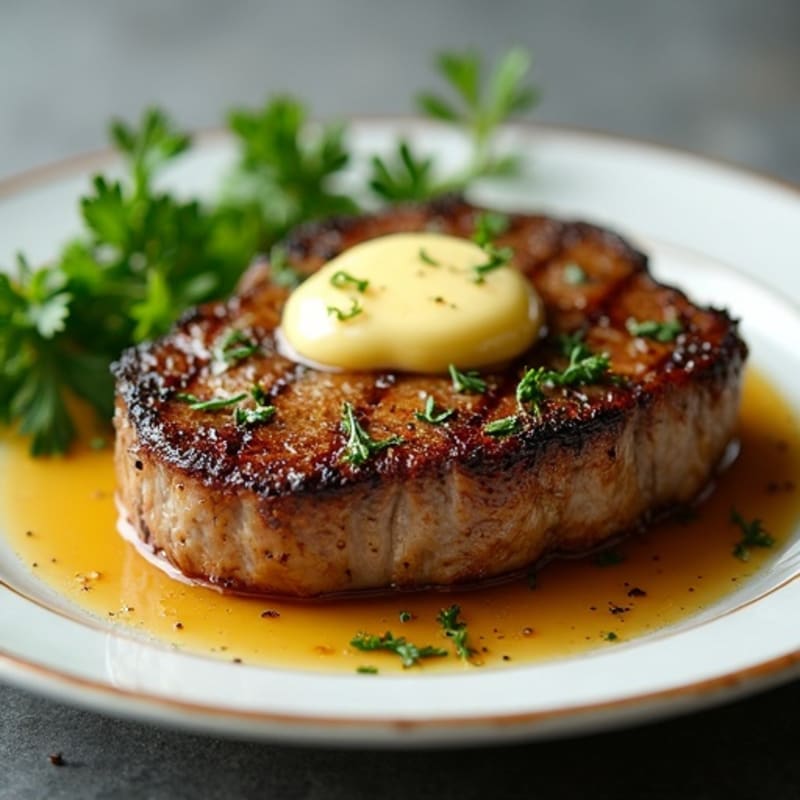 Herb-Crusted Pan Seared Steak with Garlic Butter