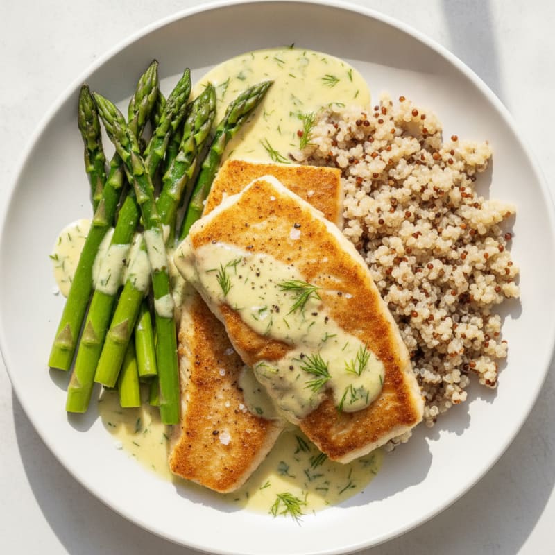 Pan-Seared Basa with Lemon-Dill Sauce