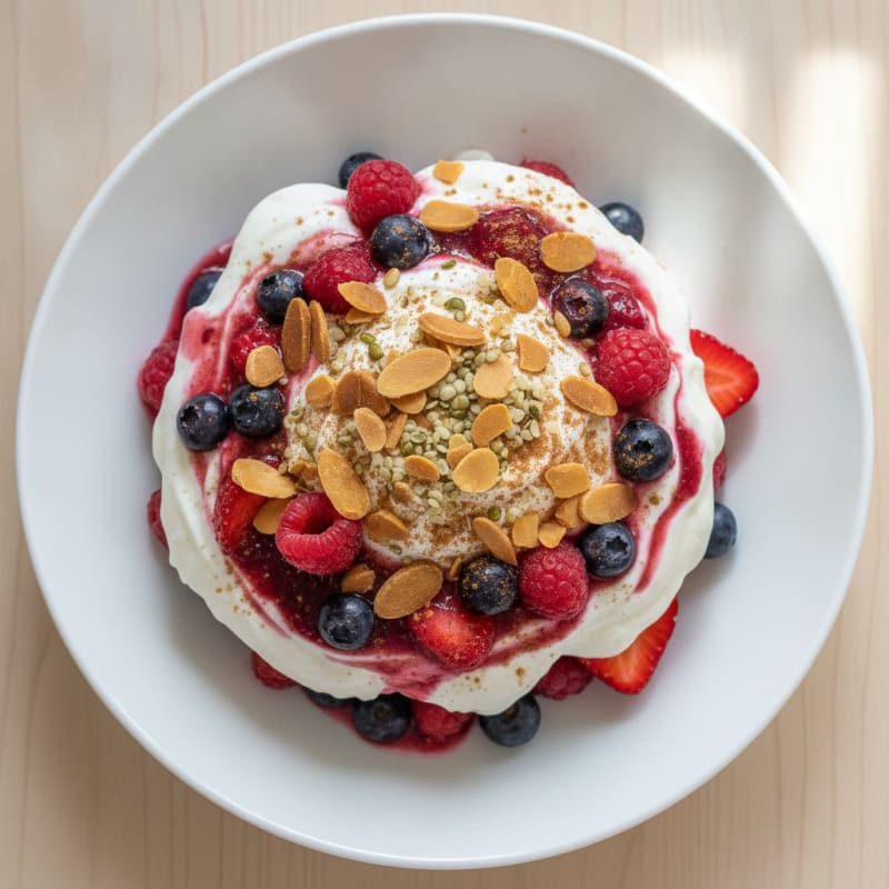 Greek Yogurt Protein Parfait with Mixed Berries