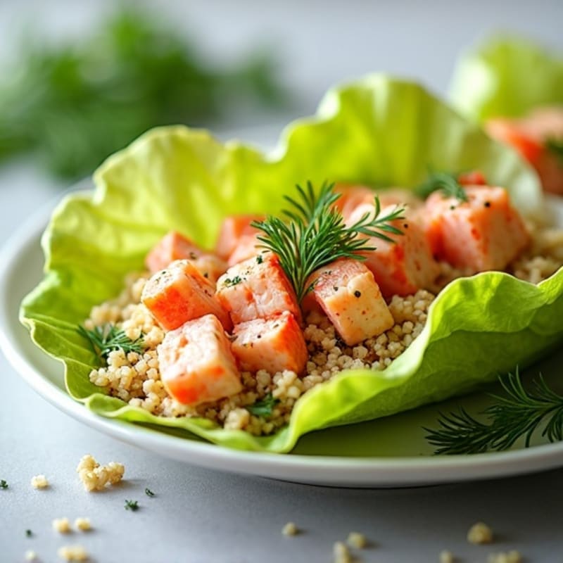 Crispy Lettuce Wrap Lobster Rolls with Light Lemon Herb Dressing
