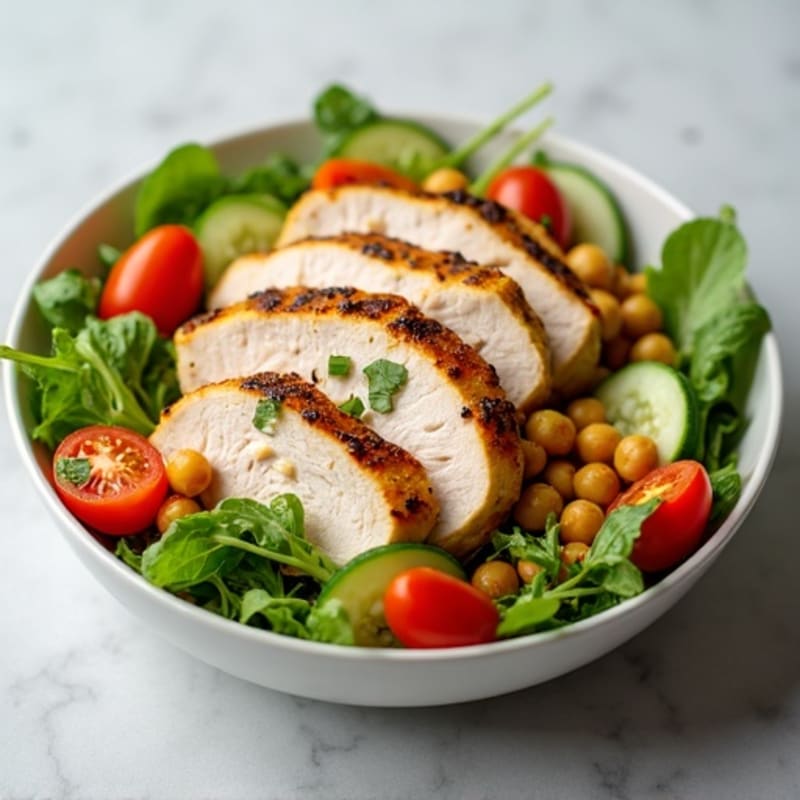 Grilled Turkey Breast Salad with Chickpeas and Lemon Vinaigrette
