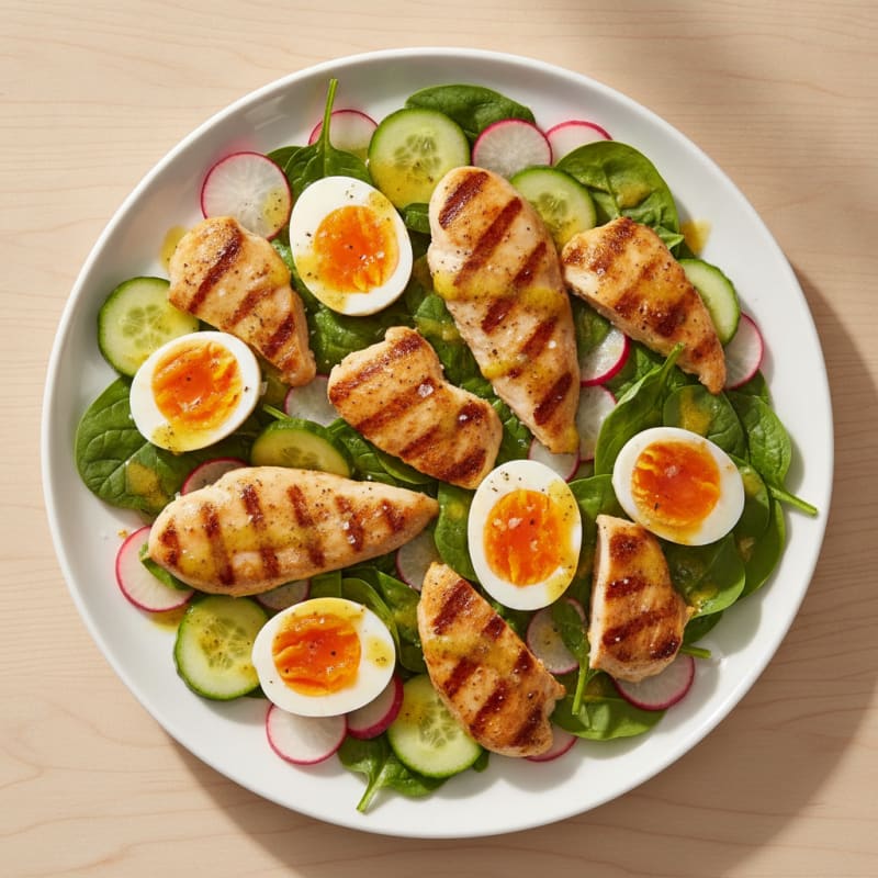 Spinach and Egg Salad with Dijon Vinaigrette