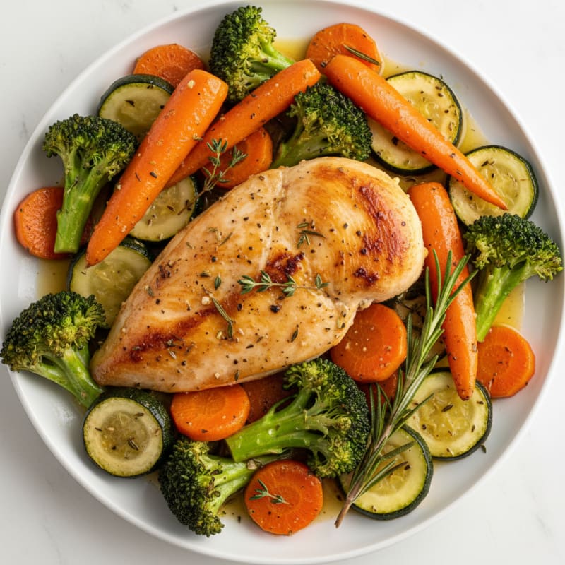 Herb-Roasted Chicken with Roasted Vegetables