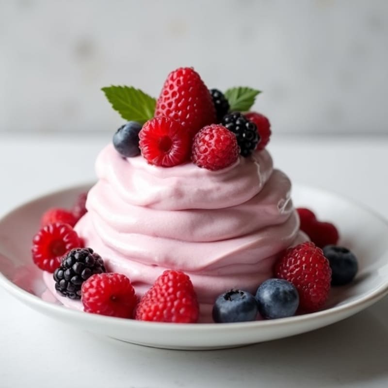 Silky Greek Yogurt Protein Mousse with Mixed Berries