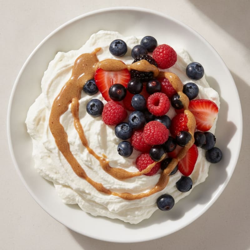 Silky Greek Yogurt Protein Mousse with Mixed Berries