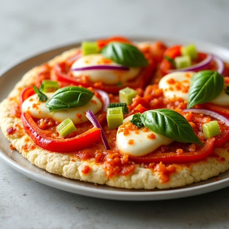 Crispy Buffalo Chicken Pizza with Fresh Vegetables