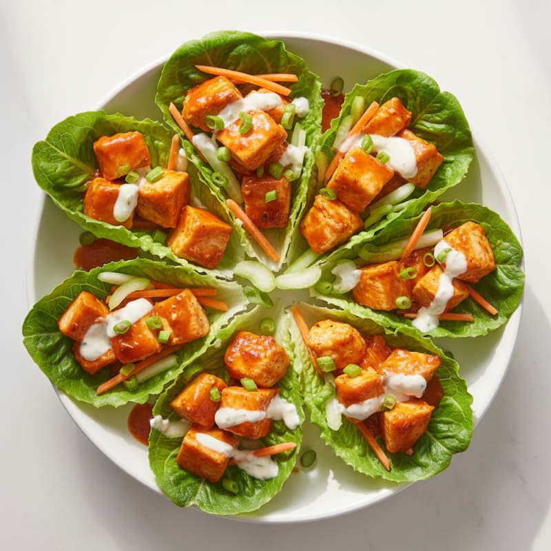 Buffalo Ranch Chicken Lettuce Wraps