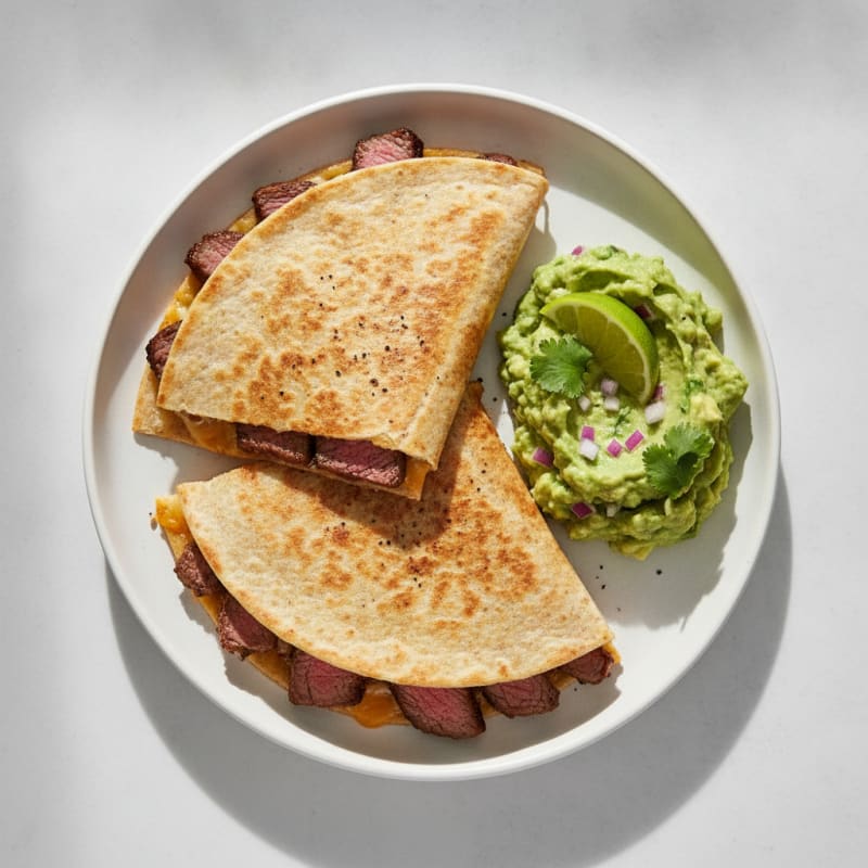 Carne Asada Quesadillas with Guacamole