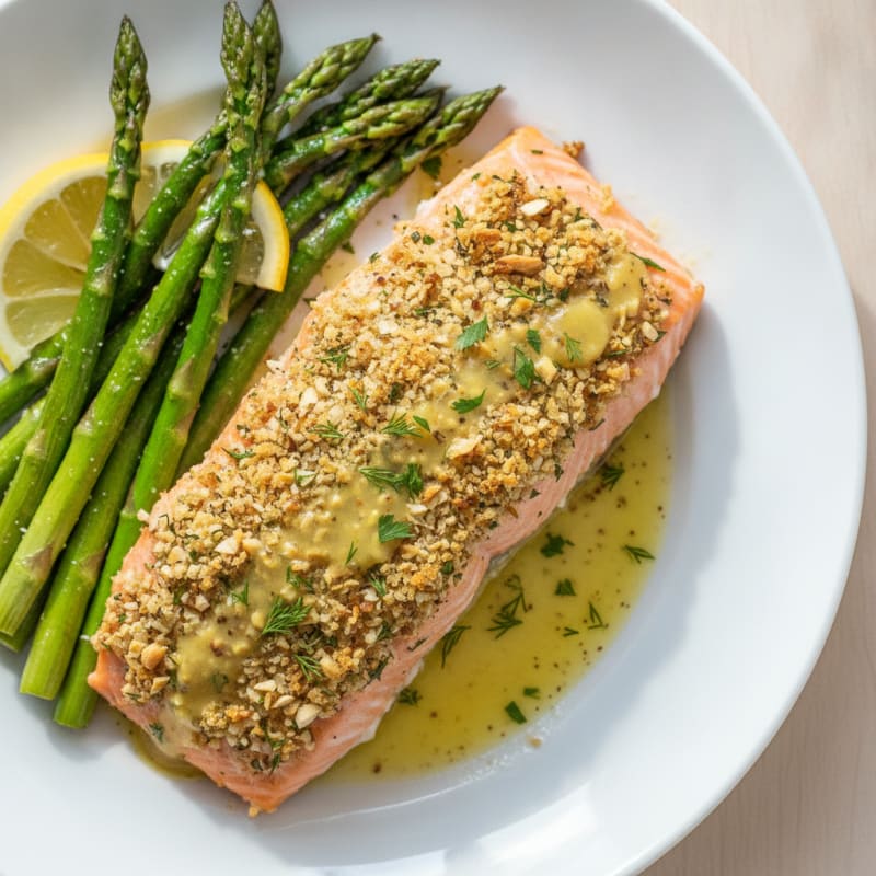 Herb-Crusted Salmon with Roasted Asparagus