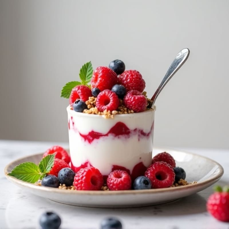 Greek Yogurt Protein Parfait with Mixed Berries