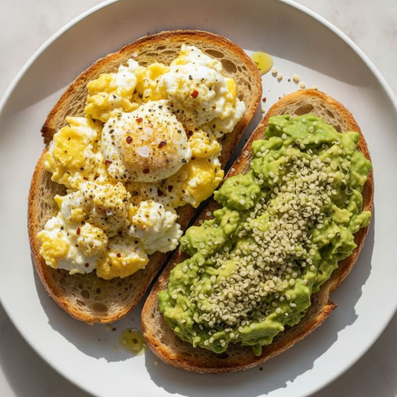Sourdough Toast with Eggs and Avocado