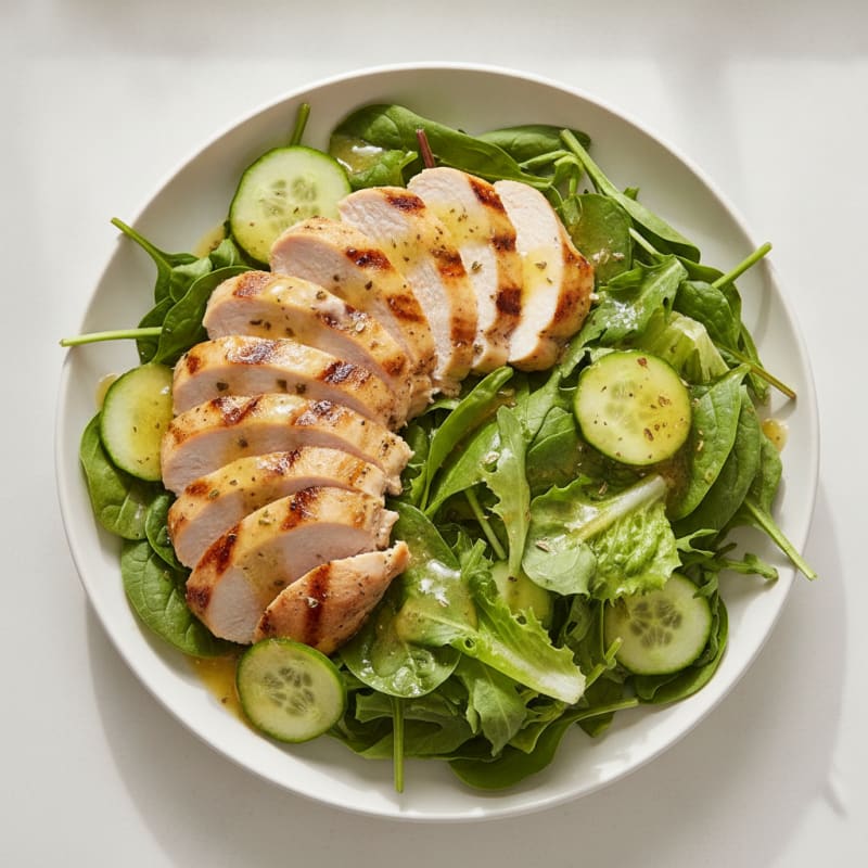 Grilled Turkey Breast Salad with Cucumber and Lemon Vinaigrette