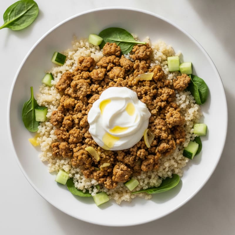 Mediterranean Spiced Lamb and Quinoa Bowl