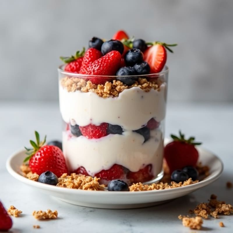 Greek Yogurt Protein Parfait with Mixed Berries
