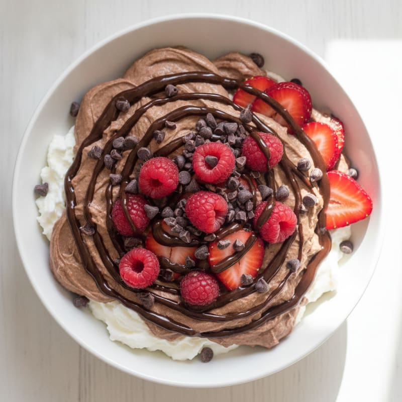 Silky Greek Yogurt Bowl with Chocolate Protein and Berries