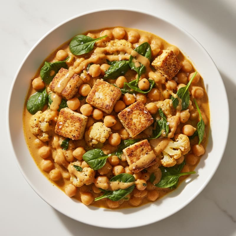 Creamy Coconut Vegetable Curry with Tender Chickpeas