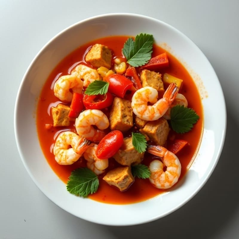 Spicy Chicken and Shrimp Hearty Stew