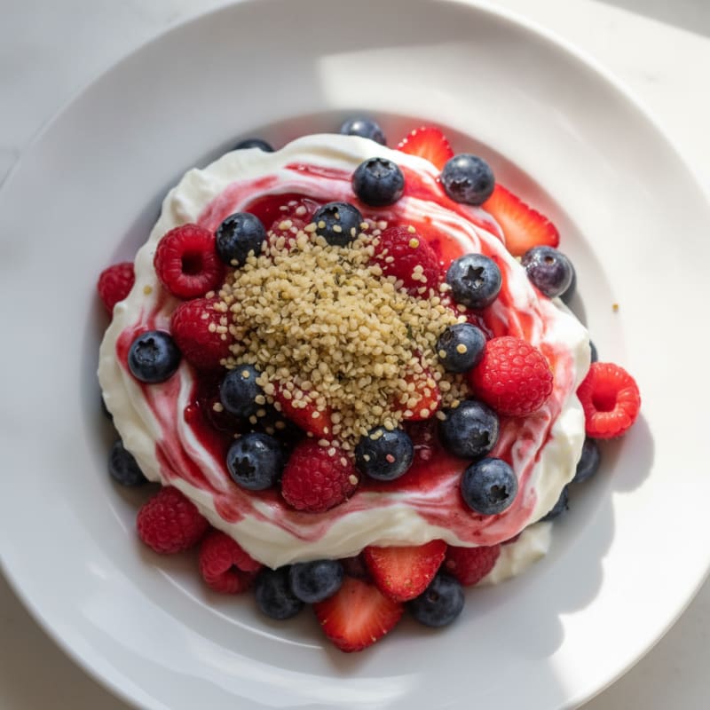 Greek Yogurt Protein Parfait with Mixed Berries