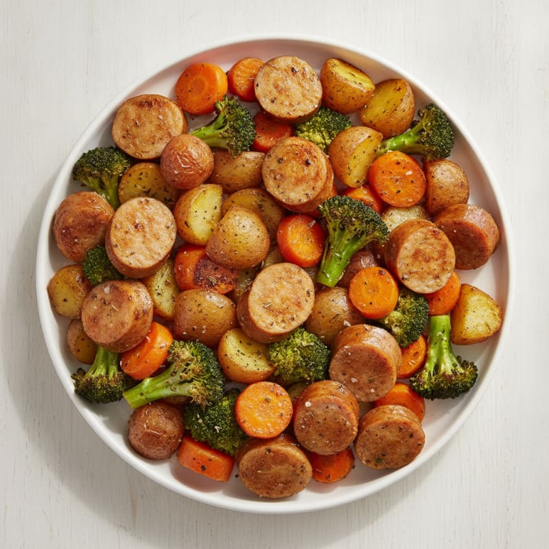 Sheet Pan Sausage with Roasted Vegetables